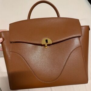 Oleada Wavia Bag - Elegant Brown Leather Laptop Handbag & Backpack